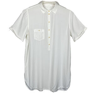 CP Shades Shirt Dress Size S White Silk Blend Minimalist Contemporary USA Made